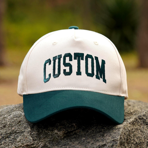 Gorra de béisbol de 5 paneles con visera curva, de tela de algodón bicolor, con logotipo bordado personalizado e impreso, para bodas, unisex. - Product Image 3