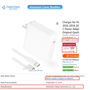 Adaptador de Corriente TIANTONG 96W 70W 67W USB C GAN PD QC PPS, <span class=keywords><strong>Cargador</strong></span> Rápido para Portátiles <span class=keywords><strong>MacBook</strong></span> <span class=keywords><strong>Pro</strong></span> Air, HP, Lenovo, Asus, Acer Compact - Product Image 3