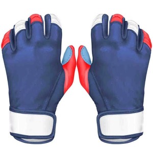 Split Finger Baseball Gloves Blue <b>Red</b> White Half Finger Synthetic Material Hook And Loop Closure For Adults All Seasons - Product Image 5