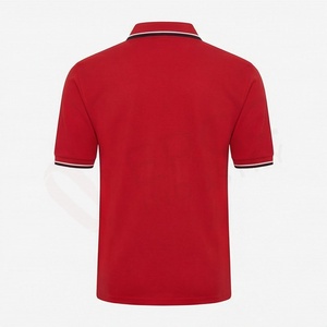 เสื้อโปโลแขนสั้นสีแดงสำหรับผู้ชาย ผ้าฝ้าย 100% ผ้าปิเก้ถัก ดีไซน์เรียบง่าย สวมใส่สบาย ทรงปกติ ติดกระดุมด้านหน้า - Product Image 2