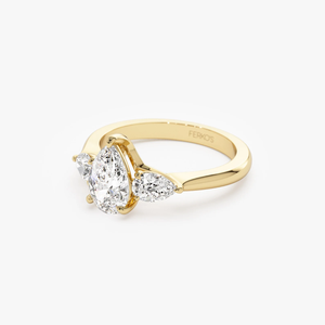 Premium 1.5 carat Women's Yellow Gold Pear Cut Diamond Engagement <b>Ring</b> Classic Style Natural Diamond Jewelry - Product Image 3