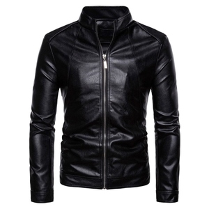 Chaqueta de Invierno de Cuero Genuino para Hombre, Estilo Biker, Corte Ajustado, Cuello Alto, Logotipo Personalizado, Calidad Premium - Product Image 2