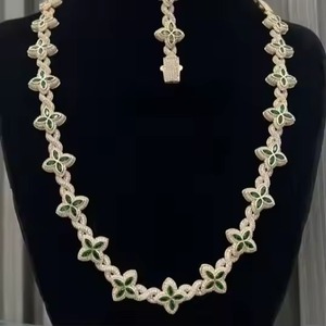 Cadena Cubana de Alta Calidad Estilo Hip Hop, Joyería Fina con Diamantes Redondos de Moissanita y Cadena Cubana de Oro Blanco para Hombre y Mujer - Product Image 1