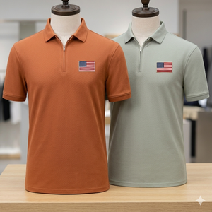 Chemises polo pour hommes, chemises respirantes pour hommes, chemises oversize pour hommes, chemises polo décontractées à manches courtes avec fermeture éclair, t-shirt léger - Product Image 1