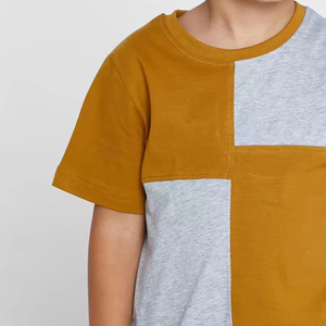 Camisetas de Verano para Niños, Estilo Nuevo, Cuello Redondo, Manga Corta, Casual, Color Sólido - Product Image 5