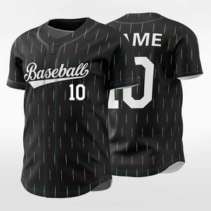 Camiseta de Béisbol Personalizada para Hombre, Negra, Manga Corta, Impresión por Transferencia de Calor, Malla Transpirable, 100% Poliéster, Corte Regular, Cintura Elástica - Product Image 5