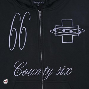 Men's Black Embroidered Hooded Zipper Sweatshirt Oversized Cotton French Terry Casual OEM Autumn Breathable Streetwear Fashion - Product Image 6