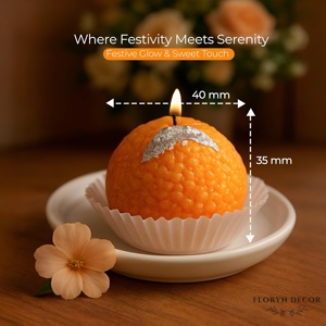 Vela Aromática Artesanal Moderna de Cera de Soja con Aroma a Naranja, Set Artístico para Decoración del Hogar en Diwali, Encanto de Dulces Indios Personalizados - Product Image 2