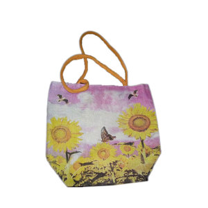 DIGITAL PRINT JUTE LADIES <b>BAG</b> Eco Friendly Reusable Shopping Tote Handbag Stylish Fashion Carry <b>Bag</b> Lightweight Durable - Product Image 3