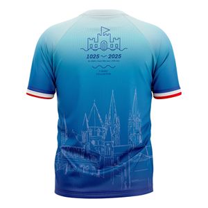 Camiseta de Maratón Sublimada con Logotipo Personalizado OEM, Corte Regular, Transpirable, de Secado Rápido, Ropa Deportiva de Poliéster de Alta Calidad, Cuello Redondo - Product Image 2