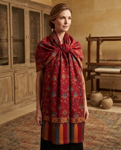 Merino <b>Wool</b> Heavy Kani Stoles-Floral Pattern Lightweight & Anti-Bacterial Daily Life Use All Seasons - Product Image 3