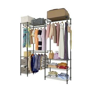 Organizzatore Portatile in Metallo per Armadio, Appendiabiti con Ripiano, Soluzione per Guardaroba Domestico - Product Image 2