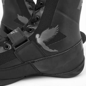 รองเท้าชกมวยแบบสั่งทำขายส่ง คุณภาพพรีเมียม 100% หนังวัวแท้ สีดำ น้ำหนักเบา สำหรับการชกมวย - Product Image 5