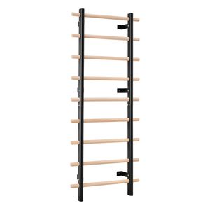Système de suspension pour échelle suédoise à 9 niveaux, capacité 330 LBS, pour salle de sport à domicile, en bois massif et acier au carbone, modèle B avec fixation murale - Product Image 1