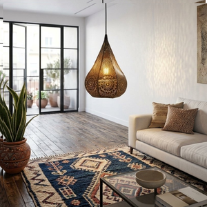 Luminaire suspendu marocain Daystar Trade, blanc chaud, métal, plafonnier, motif circulaire, style contemporain, utilisation intérieure, CRI 90, 100W - Product Image 2