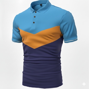 Polo homme tendance, respirant, en coton, manches courtes, coupe ajustée, décontracté, pour le golf, idéal pour l'été - Product Image 3