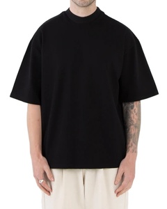 Alta calidad 100% algodón suave al por mayor 2025 de gran tamaño pesado hombres Streetwear camisetas grueso negro 230 Gsm tejido de punto - Product Image 1