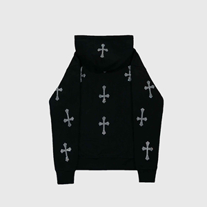 Sweat à capuche d'hiver de luxe personnalisé avec strass et cristaux, streetwear tendance, pull en coton écologique pour homme, qualité supérieure - Product Image 2
