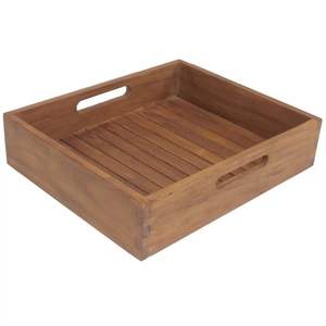 Plateau de service en bois léger mais robuste pour transporter facilement les aliments et les boissons à l'intérieur et à l'extérieur - Product Image 1