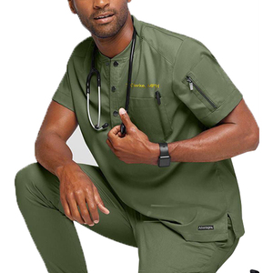 Nueva Moda AMSEA INTERNATIONAL Conjuntos de Uniformes Médicos Unisex Pantalones Jogger de Tela de Poliéster Tejida para Uso Hospitalario con Detección de Agujas - Product Image 1