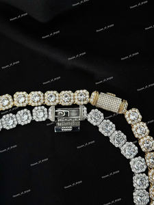 Collar de Tenis con Diamantes Moissanite Engastados en Plata de Ley 925, Cadena de Lujo Estilo Hip Hop para Hombre y Mujer - Product Image 3