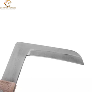 Cuchillo para pezuñas con hoja de acero inoxidable y mango de madera, instrumento veterinario para pezuñas de caballos y vacas - Product Image 2