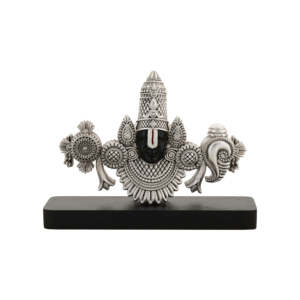 Idole 3D du Visage du Seigneur Balaji à Détails Complexes, en Métal Plaqué Argent Poli, Décoration Religieuse pour la Maison et le Temple, Style Moderne, Traditionnel et Antique - Product Image 4
