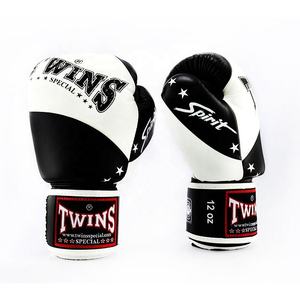 Gants de boxe OEM noirs et blancs pour jumeaux, fermeture auto-agrippante, Muay Thai Sanda, adulte, pour arts martiaux, OEM personnalisé, 100% cuir véritable - Product Image 5