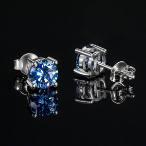 Pendientes de Diamantes de Color Zafiro en Plata de Ley IKYRAA JEWELS LLP, Joyería Fina, Azul Brillante, Certificado IGI, Lujo para Mujer - Product Image 6
