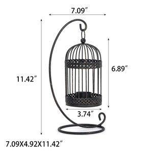 Decorative <b>Black</b> Finished Metal Cage <b>Lantern</b> Perfect for Tabletop and Hanging Home Decor Bulk Supply From India - Product Image 5