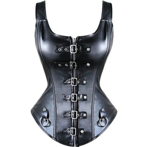Women's High Quality Breathable Leather Corset Waist Trainer Shaper Medium Gothic Style Customizable Options Sports Use - Product Image 1