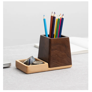 Best Design Wood Pen Holder Office Stationery Storage <b>Box</b> Premium Quality Wood Pen Holder with Smooth Finish Handmade - Product Image 1