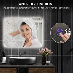 Specchio LED da Bagno Dimmerabile 32'' X 24'' con Retroilluminazione, Antiappannamento, Memoria e Temperatura Colore Infinita per Appartamenti - Product Image 6