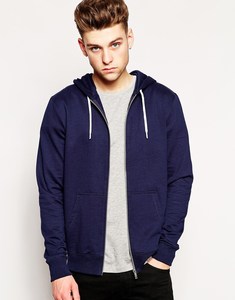 Sweat à capuche zippé blanc pour homme, coupe classique, couleur unie, style décontracté, en tissu French Terry, tendance 2026 - Product Image 2