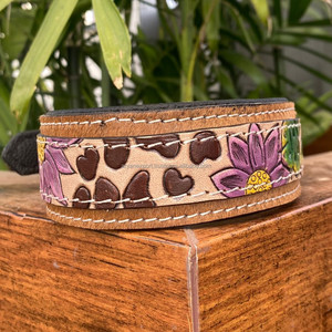 Nouveaux produits populaires 2024 tendance collier de chien en cuir usiné à la main personnalisé en cuir de vachette véritable chien de compagnie formation chiot colliers - Product Image 3