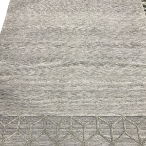 Alfombra Moderna de Lana Trenzada Geométrica Hecha a Mano, de Pelo Corto, Tejida a la Antigua, con Diseño a Cuadros - Product Image 2