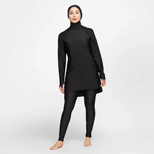 Ensemble de sport modeste pour femmes musulmanes, séchage rapide, avec fermeture éclair et poches, prix de gros - Product Image 1