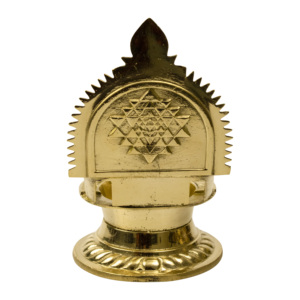 Lámpara de Pooja Artesanal de Latón Karumbu Kamatchi Deepam, Diseño Tradicional de la Diosa Lakshmi - Product Image 3