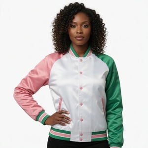 Custom for Alpha Kapa Baseball Satin Varsity Jacket Sorority Heritage Masonic Regalia Wear <b>Stand</b> Collar Embroidery Lightweight - Product Image 1