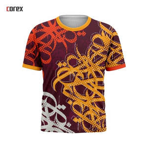 Maillot formel pour homme à col rond, design personnalisé avec logo calligraphié sur le devant, en tissu respirant par sublimation – Populaire - Product Image 1