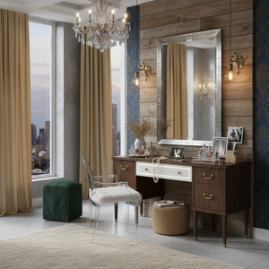 Luxury Full Length Venetian Wall <b>Mirror</b> with Antique <b>Silver</b> Etched Floral Frame|Large Rectangular Dressing <b>Mirror</b> for Home Decor - Product Image 2