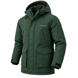 Chaqueta Parka de Invierno para Hombre, con Cierre, Color Sólido, Relleno de Algodón, Estilo Casual, Tallas Grandes, OEM, Resistente al Viento - Product Image 3