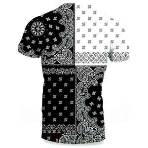Ensemble de vêtements pour hommes Fantasy Wear, t-shirt et short en couleur unie, noir et blanc, streetwear, tenue en deux pièces, respirant, 100% coton - Product Image 4