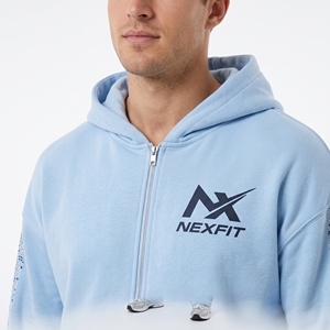 <b>Men</b>’s Light Blue Rhinestone Stripe Zip Up Hoodie Jogger <b>Set</b> Premium Casual Streetwear Tracksuit - Product Image 4