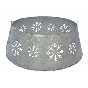 Collar de Base de árbol de Navidad de Metal martillado montaje de cubierta de Base de árbol para el hogar Año Nuevo FIESTA DE Navidad 2024 Collar de árbol galvanizado - Product Image 2