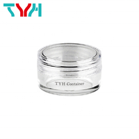 Pot cosmétique vide en plastique SAN de 5 ml, transparent, écologique, recyclable, pour soins de la peau, lotion, maquillage, poudre, paillettes, poudre à ongles, poudre libre