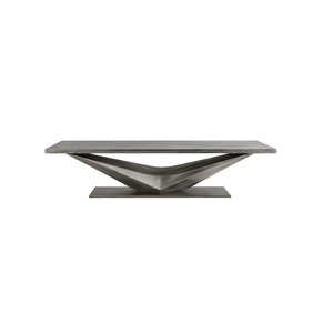 Table basse en placage gris foncé, design minimaliste, meuble de salon durable, forme ronde, pour salon, hôtel - Product Image 1