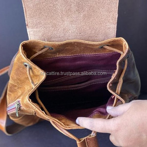 Vrais sacs à dos en cuir véritable Crunch faits à la main sacs de style vintage nouveau design sacs à dos de poche multi-usages produit en vrac en gros - Product Image 5