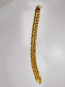 22K <b>Solid</b> Yellow <b>Gold</b> Chain & Link Classic Bridal Choker and Ethnic Wedding Bracelet Set - Product Image 2