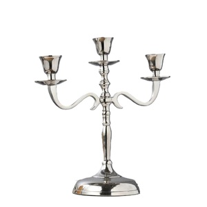 Elegant 3-Arm <b>Silver</b> Metal Candelabra Taper Candle Holder For Wedding Dining Table Centerpiece Home Decorative <b>Candlestick</b> - Product Image 1